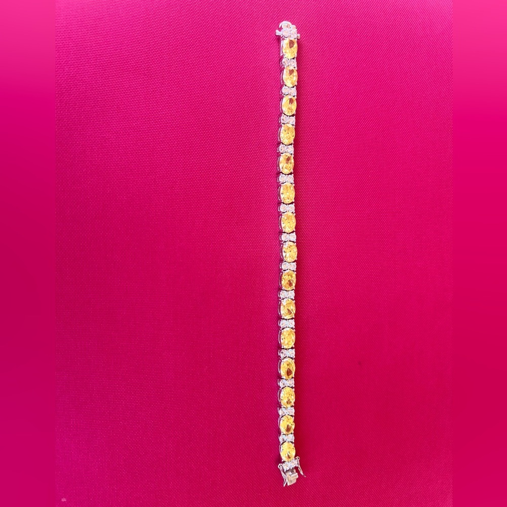 Citrine crystal silver-set bracelet - sparkles in sunlight - beautiful